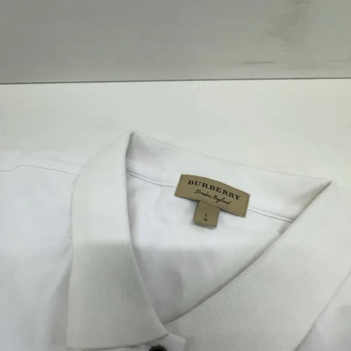 Burberry Burberry Women's White Polo Shirt with Decorative Details 0079 Size L / US 10 / IT 46 - 12 Thumbnail