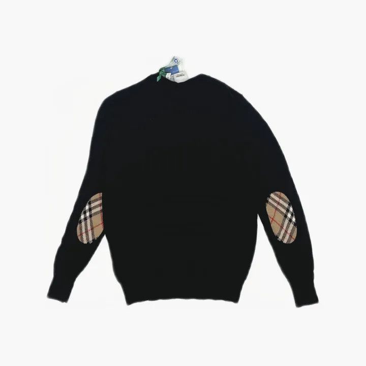 Burberry Burberry Vintage Black Merino Wool Knit Sweater 0079 Size L / US 10 / IT 46 - 3 Thumbnail