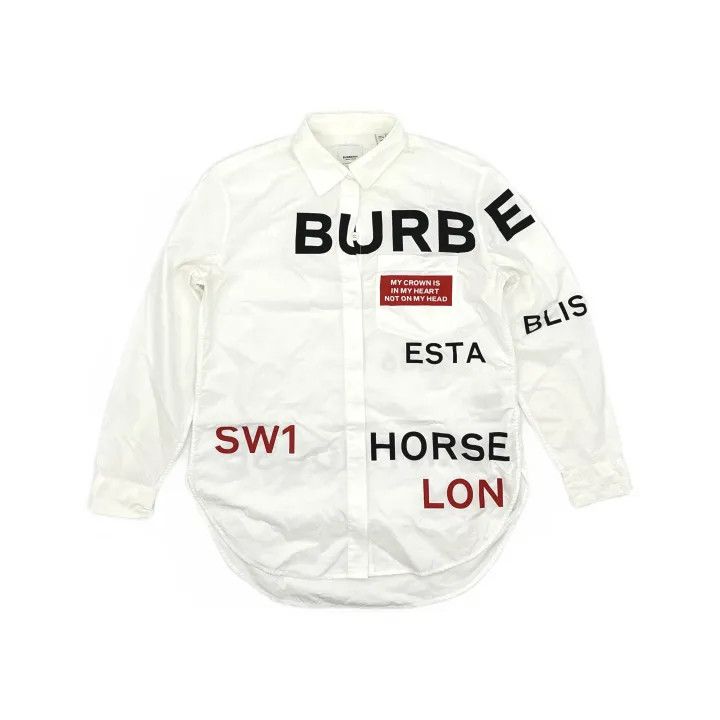 Burberry Burberry Letter Print Long Sleeve Shirt 0079 Size M / US 6-8 / IT 42-44 - 2 Thumbnail