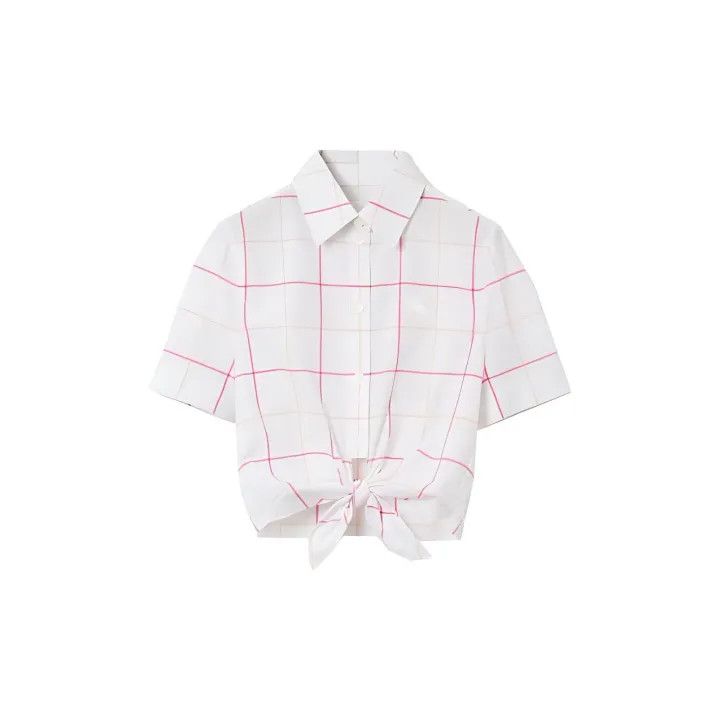 Burberry Burberry SS23 White Checkered Short Sleeve Shirt 0079 Size S / US 4 / IT 40 - 2 Thumbnail
