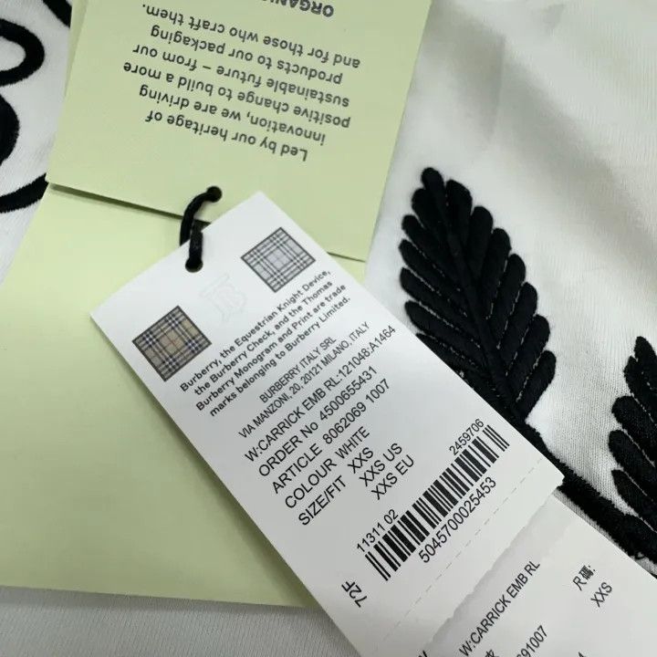 Burberry Burberry FW22 Logo Print Loose White T-Shirt 0079 Size XXS / US 00 / IT 34 - 4 Thumbnail