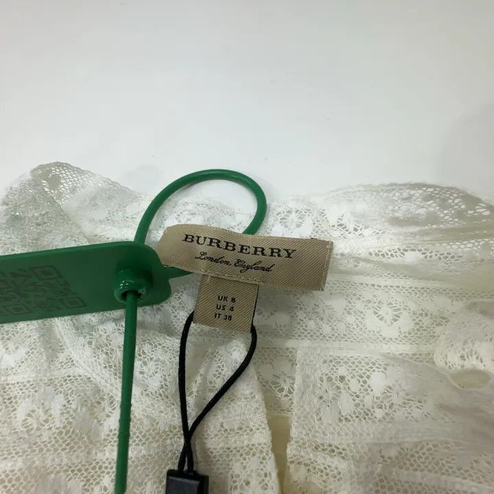 Burberry Burberry White Lace Long Sleeve Dress 0079 Size S / US 4 / IT 40 - 4 Thumbnail
