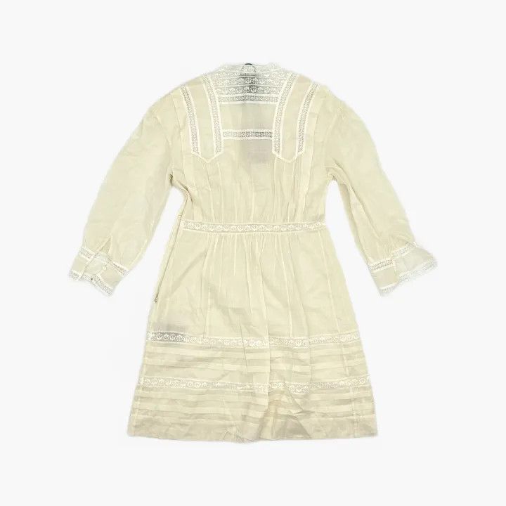 blair lace dress Skylar + Madison Blair White Eyelet Mini Dress - Size L - Boho Preppy Style - Button-Up Collared Shirt Bodice - Puff Half Sleeves