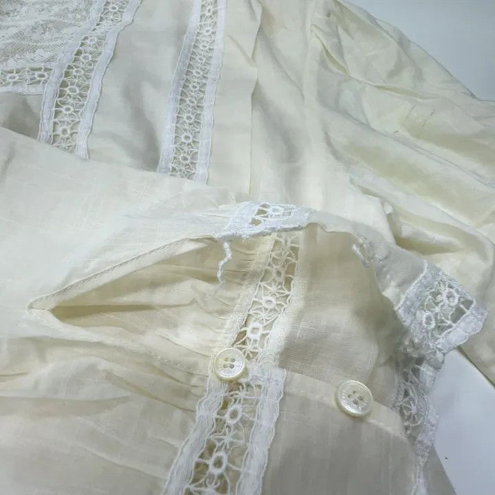 Burberry Burberry White Lace Long Sleeve Dress 0079 Size S / US 4 / IT 40 - 7 Thumbnail
