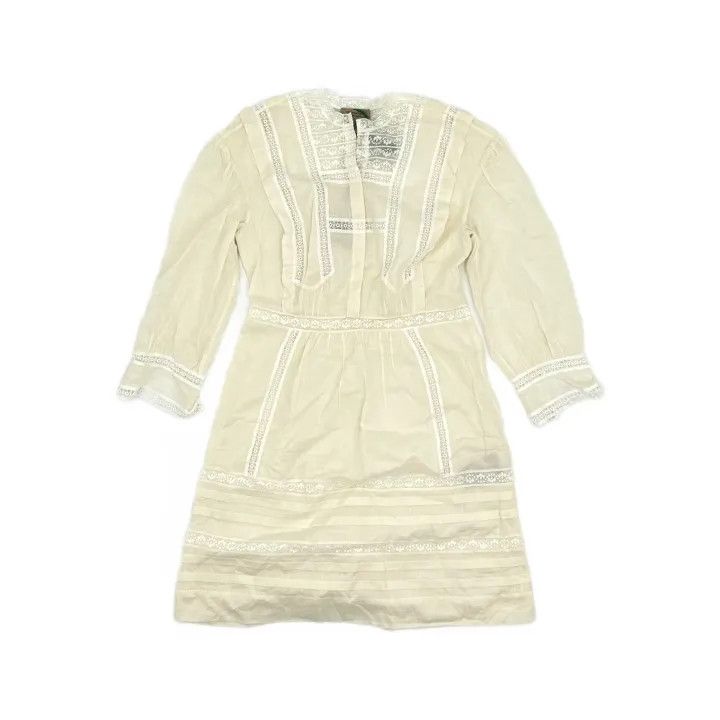 Burberry Burberry White Lace Long Sleeve Dress 0079 Size S / US 4 / IT 40 - 2 Thumbnail