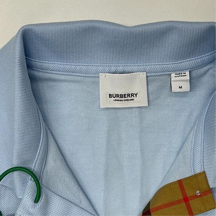 Burberry Burberry Blue Short Sleeve Polo Shirt for Women 0079 Size M / US 6-8 / IT 42-44 - 2 Thumbnail