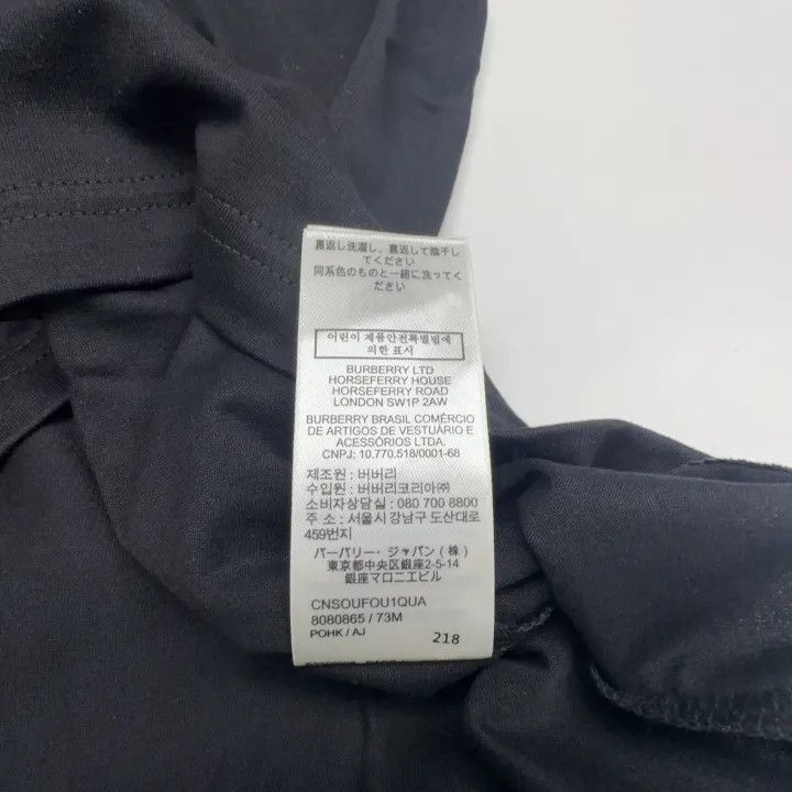 Burberry Burberry Black Short Sleeve T-Shirt with Embroidery 0079 Size L / US 10 / IT 46 - 6 Thumbnail