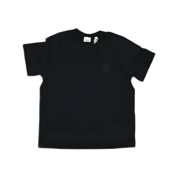 Burberry Burberry Black Short Sleeve T-Shirt with Embroidery 0079 Size L / US 10 / IT 46 - 2 Thumbnail