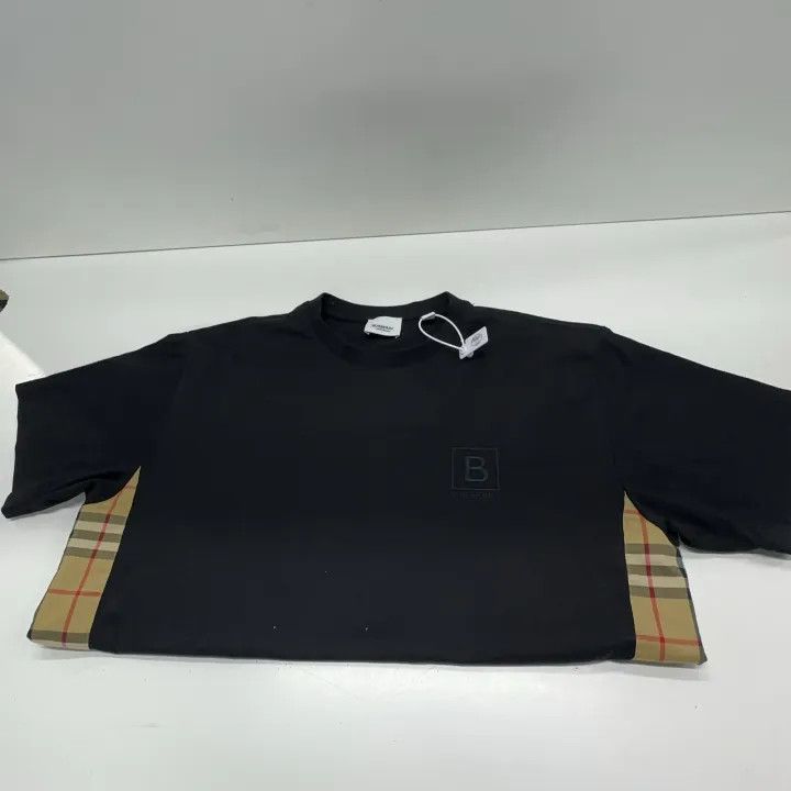 Burberry Burberry Black Short Sleeve T-Shirt with Plaid 0079 Size XS / US 0-2 / IT 36-38 - 11 Thumbnail
