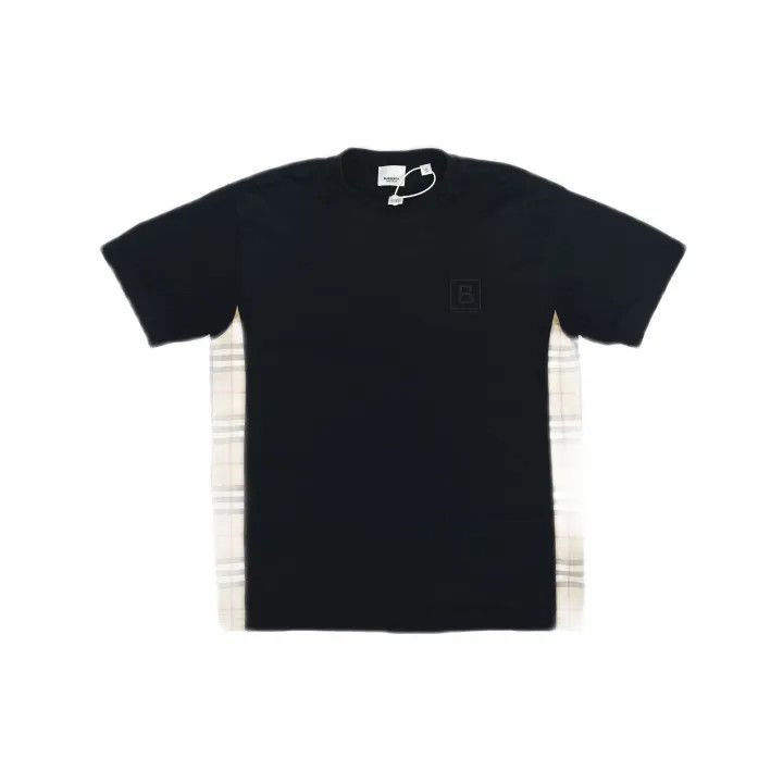 Burberry Burberry Black Short Sleeve T-Shirt with Plaid 0079 Size XS / US 0-2 / IT 36-38 - 2 Thumbnail