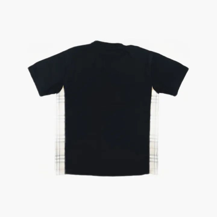Burberry Burberry Black Short Sleeve T-Shirt with Plaid 0079 Size XS / US 0-2 / IT 36-38 - 3 Thumbnail