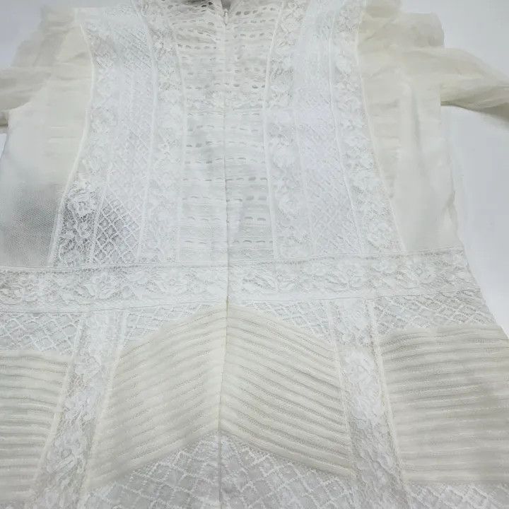Burberry Burberry White Lace Long Sleeve Dress 0079 Size M / US 6-8 / IT 42-44 - 7 Thumbnail