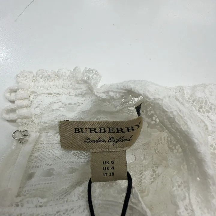 Burberry Burberry White Lace Long Sleeve Dress 0079 Size M / US 6-8 / IT 42-44 - 4 Thumbnail