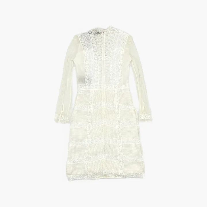 Burberry Burberry White Lace Long Sleeve Dress 0079 Size M / US 6-8 / IT 42-44 - 3 Thumbnail