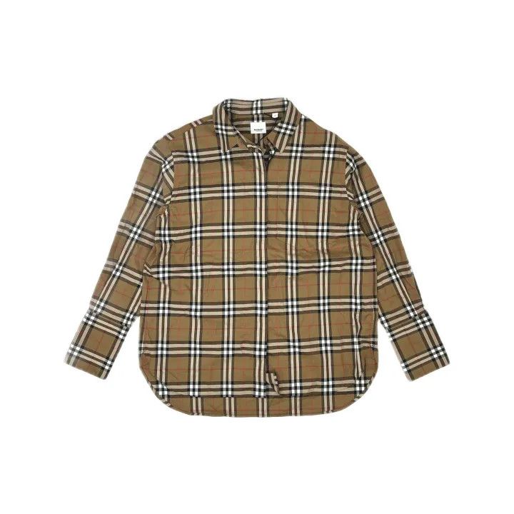 Burberry Burberry Brown Checked Long Sleeve Shirt 0079 Size M / US 6-8 / IT 42-44 - 2 Thumbnail