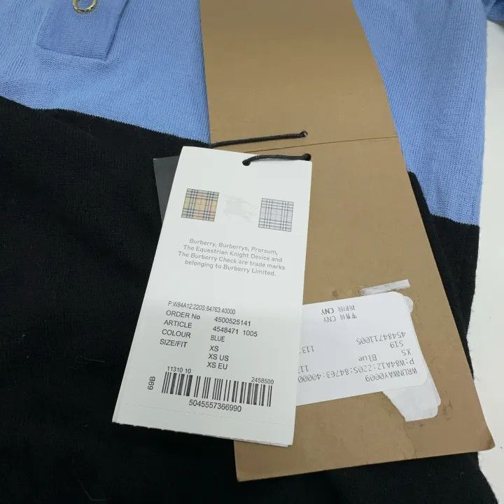 Burberry Burberry Color Block Long Sleeve Polo Shirt 0079 Size XS / US 0-2 / IT 36-38 - 4 Thumbnail