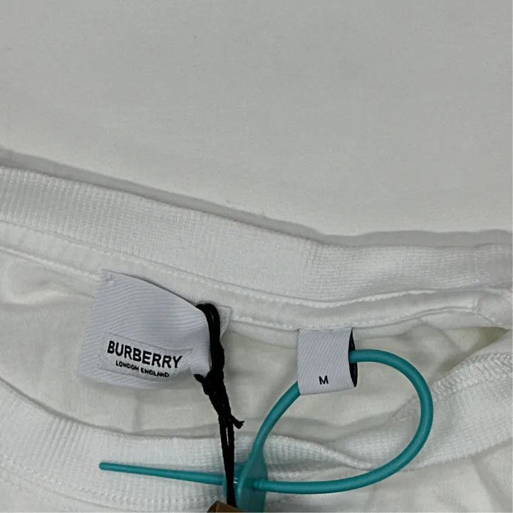 Burberry White Patterned Short Sleeve T-Shirt 0079