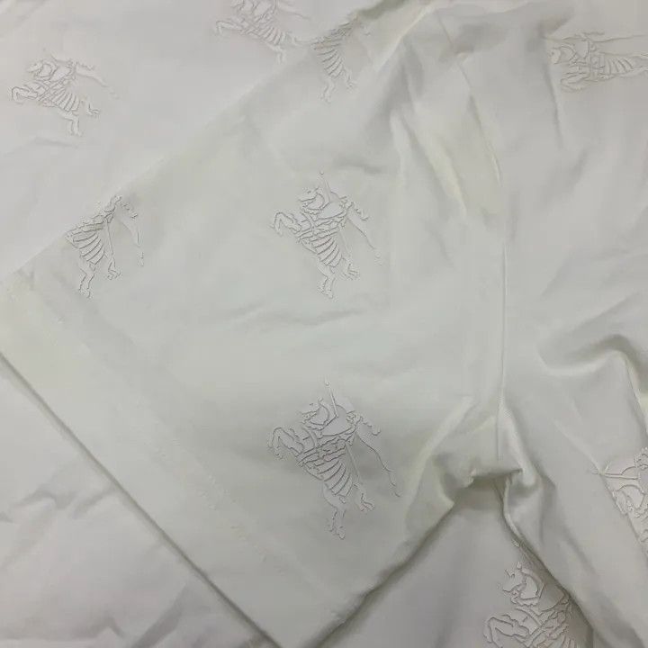 Burberry White Patterned Short Sleeve T-Shirt 0079