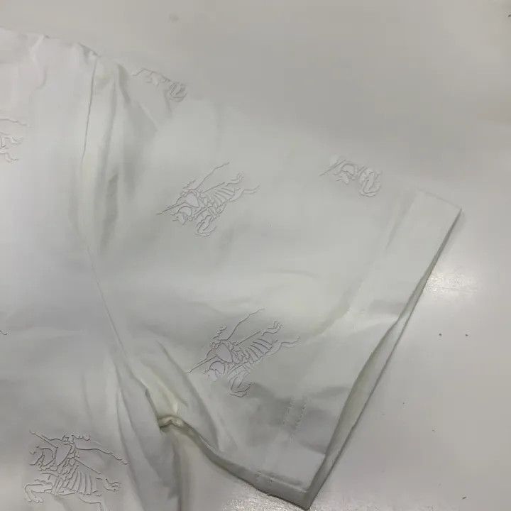 Burberry White Patterned Short Sleeve T-Shirt 0079