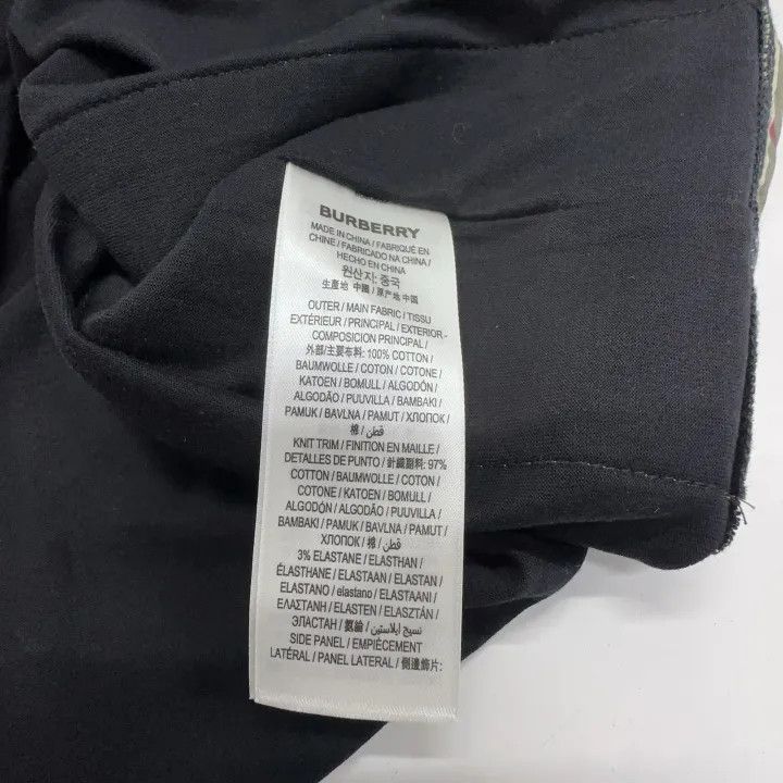 Burberry Burberry Black Check Panel T-Shirt 0079 Size S / US 4 / IT 40 - 4 Thumbnail
