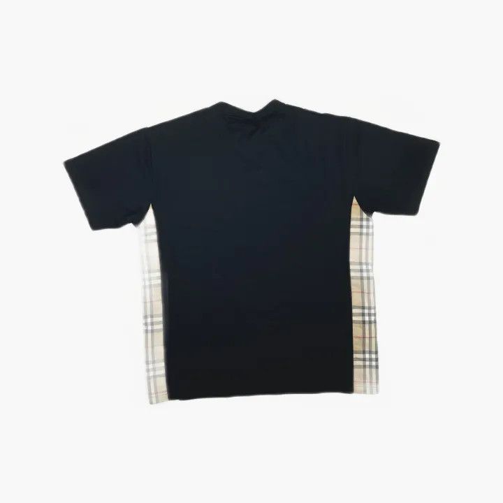 Burberry Burberry Black Check Panel T-Shirt 0079 Size S / US 4 / IT 40 - 3 Thumbnail