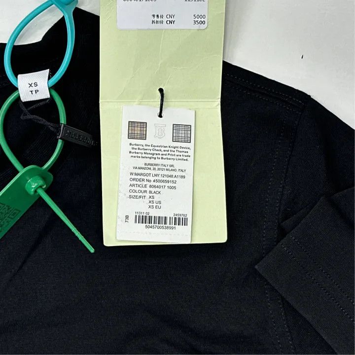 Burberry Burberry Black Logo Rabbit Ear T-Shirt 0079 Size XS / US 0-2 / IT 36-38 - 3 Thumbnail