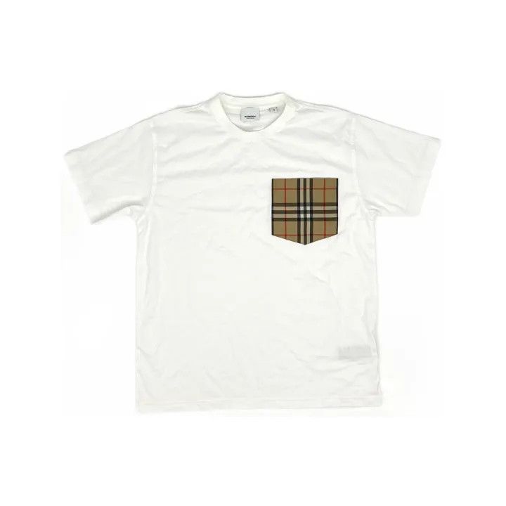 Burberry Burberry Cotton Loose T-Shirt with Check Pocket 0079 Size XS / US 0-2 / IT 36-38 - 2 Thumbnail