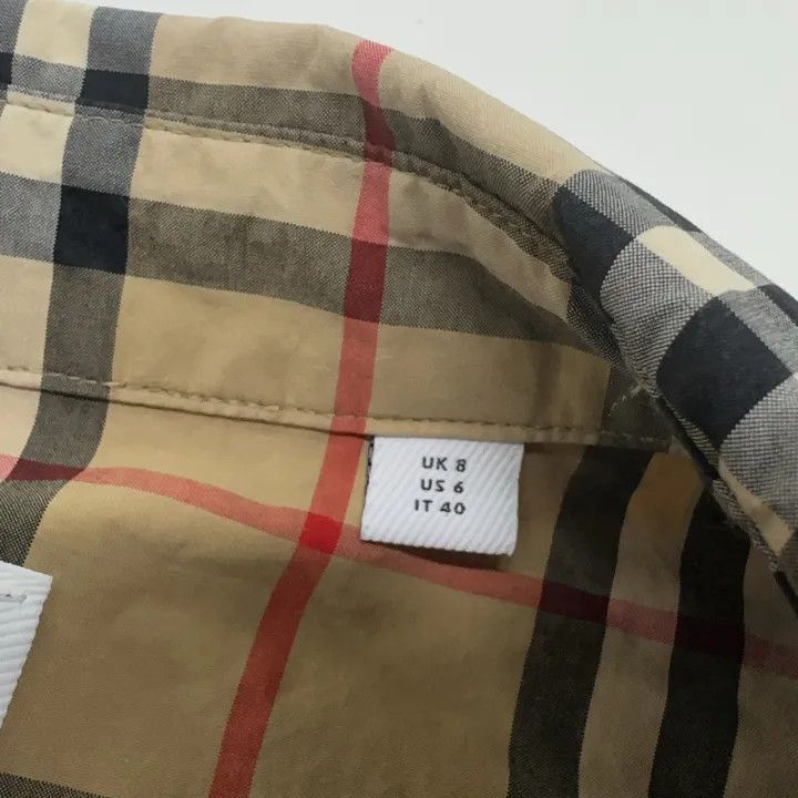 Burberry Burberry Beige Check Long Sleeve Shirt for Women 0079 Size M / US 6-8 / IT 42-44 - 5 Thumbnail