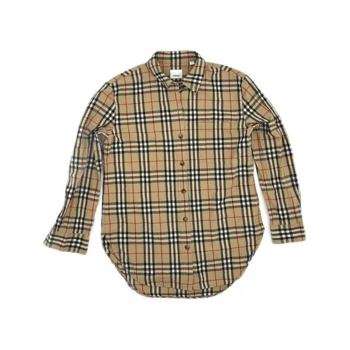 Burberry Burberry Beige Check Long Sleeve Shirt for Women 0079 Size M / US 6-8 / IT 42-44 - 2 Thumbnail