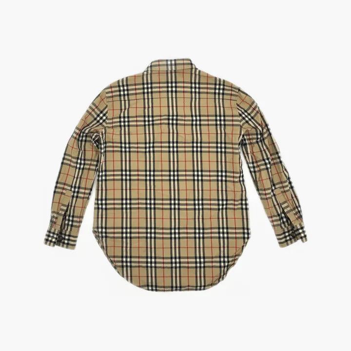 Burberry Burberry Beige Check Long Sleeve Shirt for Women 0079 Size M / US 6-8 / IT 42-44 - 3 Thumbnail