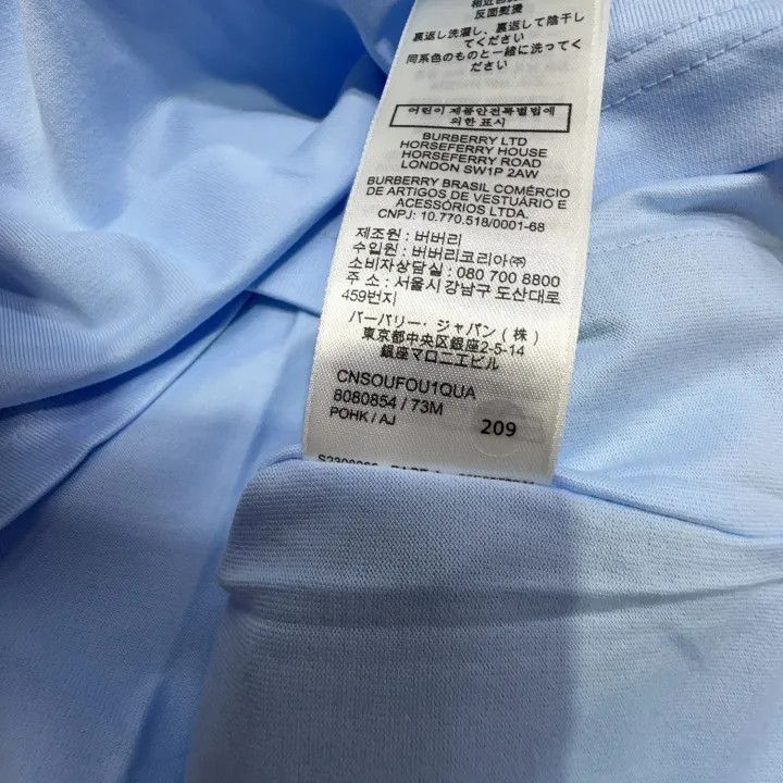Burberry Burberry Elegant Blue Embroidered Short Sleeve T-Shirt 0079 Size S / US 4 / IT 40 - 4 Thumbnail