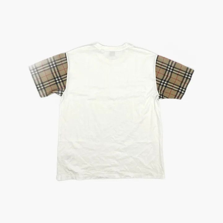 Burberry Burberry Checked Sleeve Loose Fit T-shirt 0079 Size S / US 4 / IT 40 - 3 Thumbnail