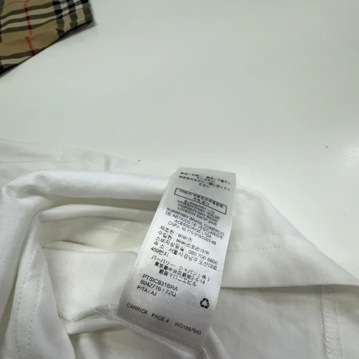 Burberry Burberry Checked Sleeve Loose Fit T-shirt 0079 Size S / US 4 / IT 40 - 5 Thumbnail