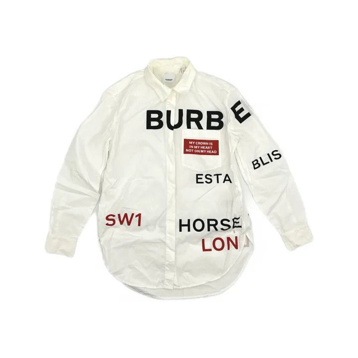 Burberry Burberry Letter Print Long Sleeve Shirt 0079 Size S / US 4 / IT 40 - 2 Thumbnail