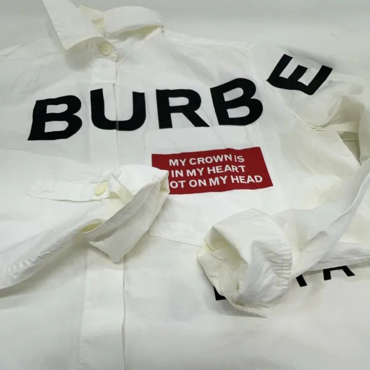 Burberry Burberry Letter Print Long Sleeve Shirt 0079 Size S / US 4 / IT 40 - 9 Thumbnail
