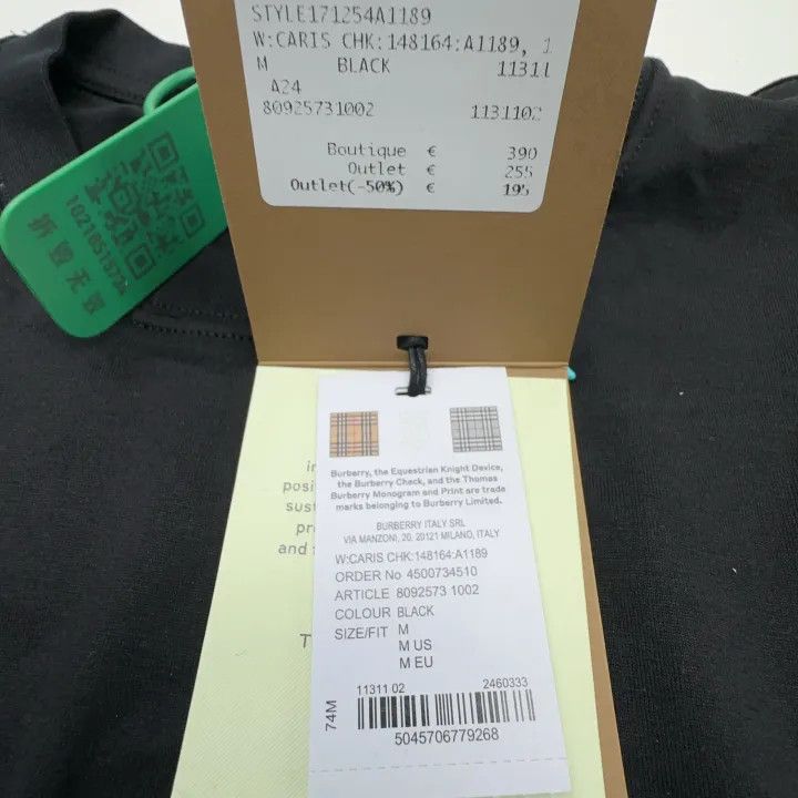 Burberry Burberry Black Plaid Short Sleeve T-Shirt 0079 Size M / US 6-8 / IT 42-44 - 3 Thumbnail