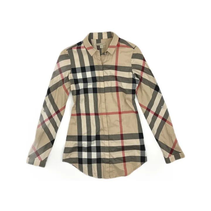 Burberry Burberry Checked Long Sleeve Shirt for Women 0079 Size XXS / US 00 / IT 34 - 2 Thumbnail