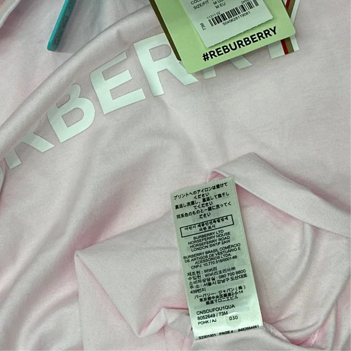 Burberry Burberry SS22 Logo Print Pink T-Shirt 0079 Size M / US 6-8 / IT 42-44 - 3 Thumbnail
