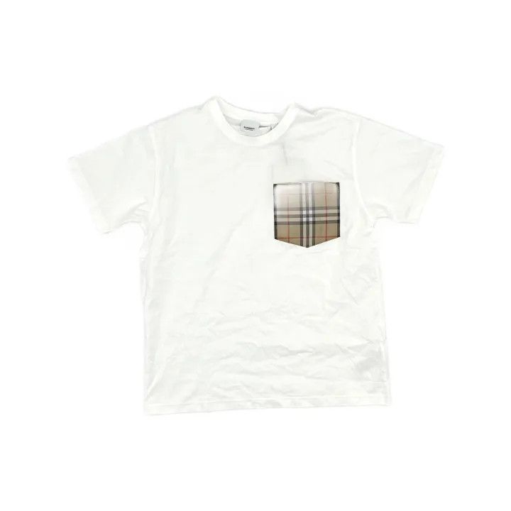 Burberry Burberry White Loose Fit T-Shirt with Pocket 0079 Size S / US 4 / IT 40 - 2 Thumbnail