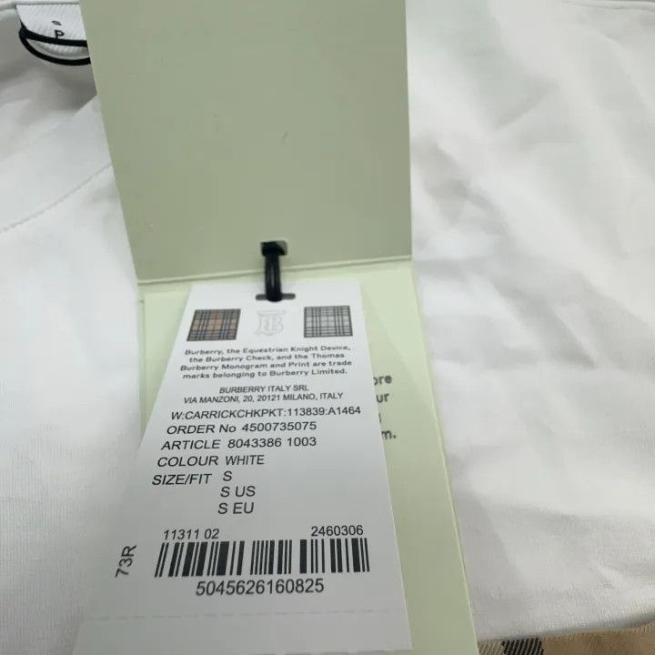 Burberry Burberry White Loose Fit T-Shirt with Pocket 0079 Size S / US 4 / IT 40 - 12 Thumbnail