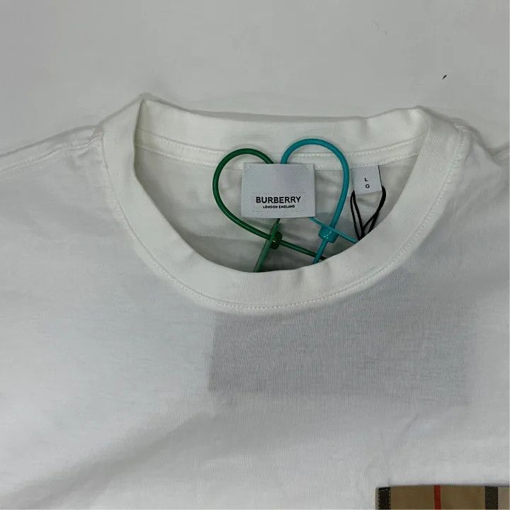 Burberry Burberry Cotton Loose Fit T-Shirt with Pocket 0079 Size L / US 10 / IT 46 - 5 Thumbnail