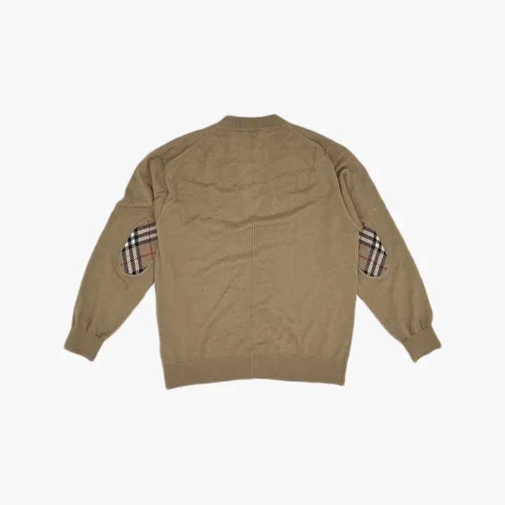 Burberry Burberry Beige V-Neck Wool Cardigan 0079 Size L / US 10 / IT 46 - 3 Thumbnail