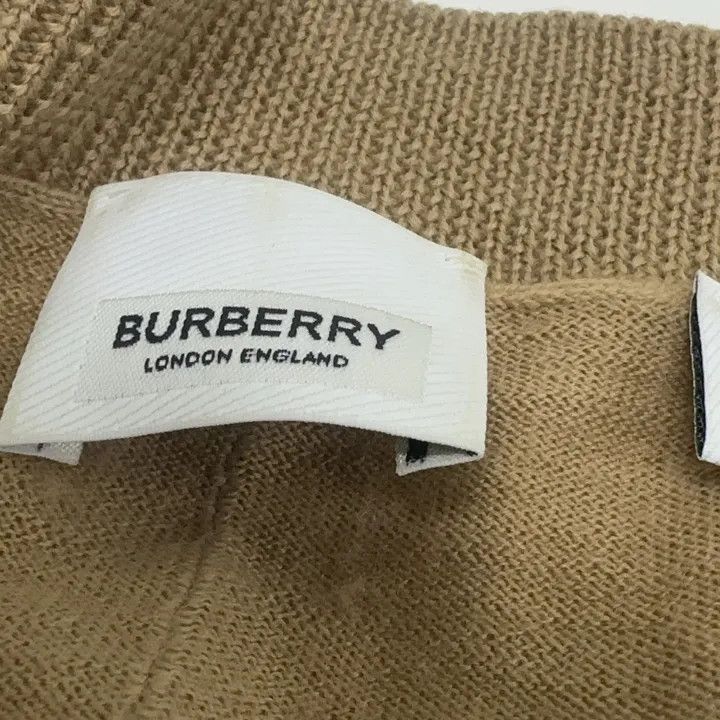 Burberry Burberry Beige V-Neck Wool Cardigan 0079 Size L / US 10 / IT 46 - 6 Thumbnail