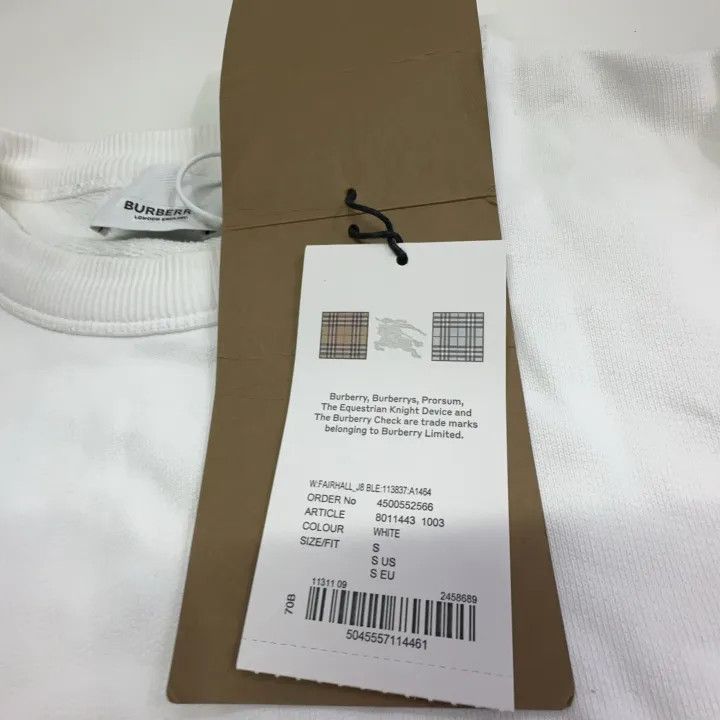 Burberry Burberry Logo Cotton Sweatshirt for Unisex 0079 Size S / US 4 / IT 40 - 5 Thumbnail