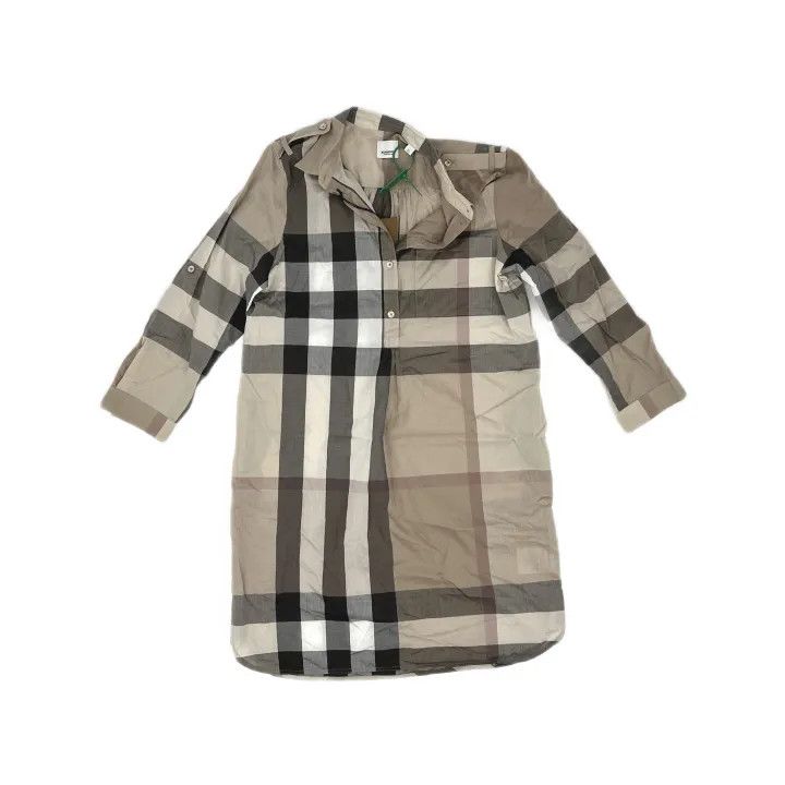 Burberry Burberry Light Checkered Long Sleeve Dress 0079 Size L / US 10 / IT 46 - 2 Thumbnail