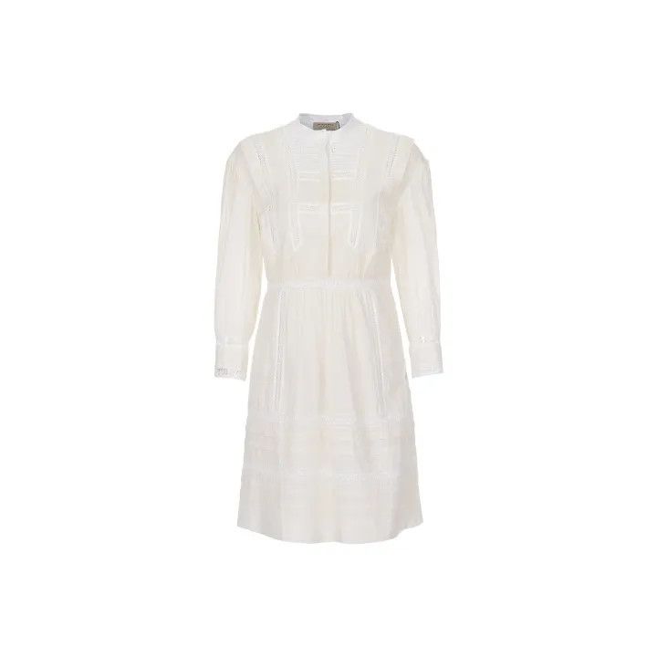 Burberry Burberry White Lace Long Sleeve Dress for Women 0079 Size M / US 6-8 / IT 42-44 - 2 Thumbnail