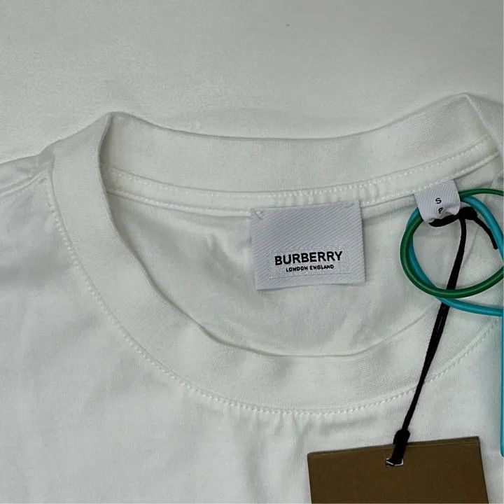 Burberry Burberry White Plaid Side Short Sleeve T-Shirt 0079 Size S / US 4 / IT 40 - 3 Thumbnail