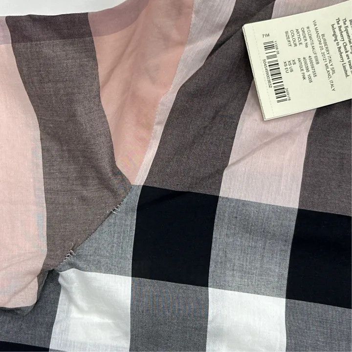 Burberry Burberry Pink Lace Trim Plaid Long Sleeve Shirt 0079 Size XS / US 0-2 / IT 36-38 - 4 Thumbnail