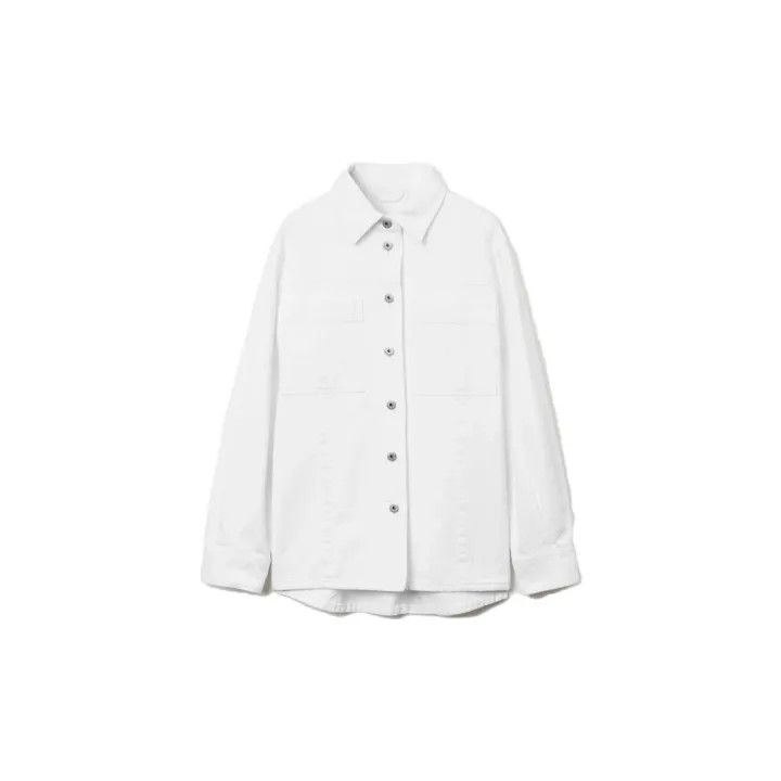 Burberry Burberry White Long Sleeve Denim Jacket 0079 Size M / US 6-8 / IT 42-44 - 2 Thumbnail