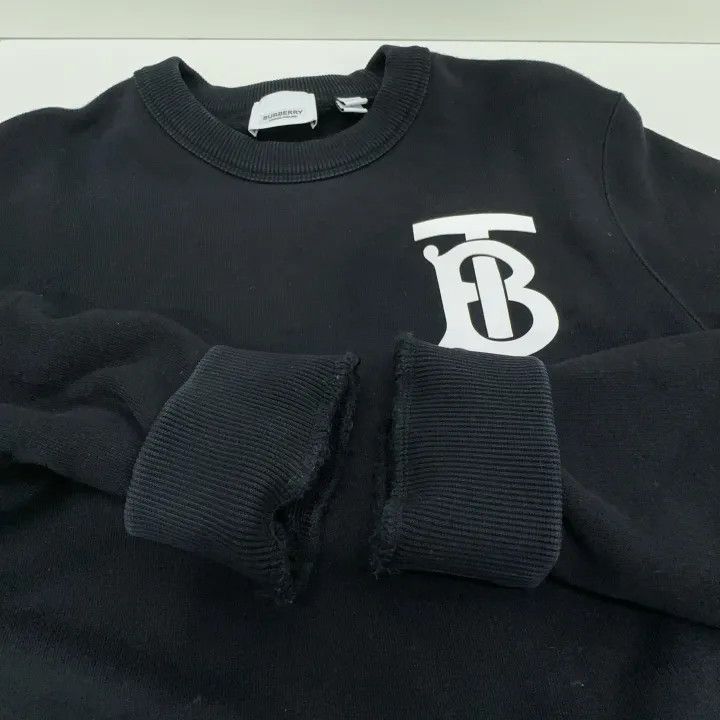 Burberry Burberry Black Long Sleeve Sweatshirt with Logo 0079 Size S / US 4 / IT 40 - 8 Thumbnail